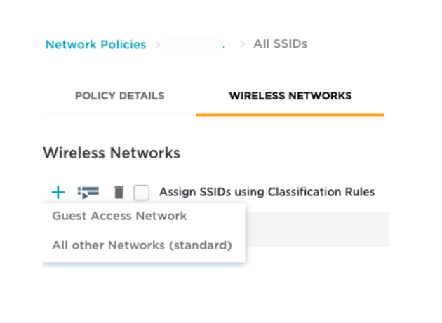 Create SSID dialog in ExtremeCloud IQ