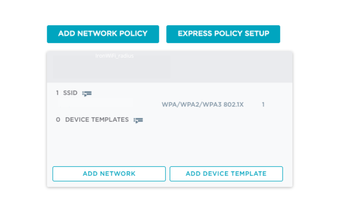 Network Policies page in ExtremeCloud IQ