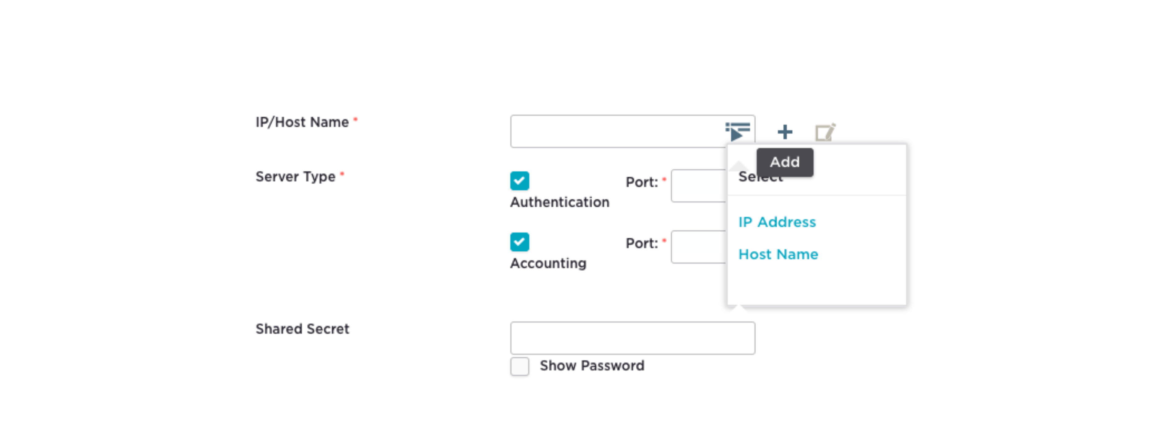 New External RADIUS Server section