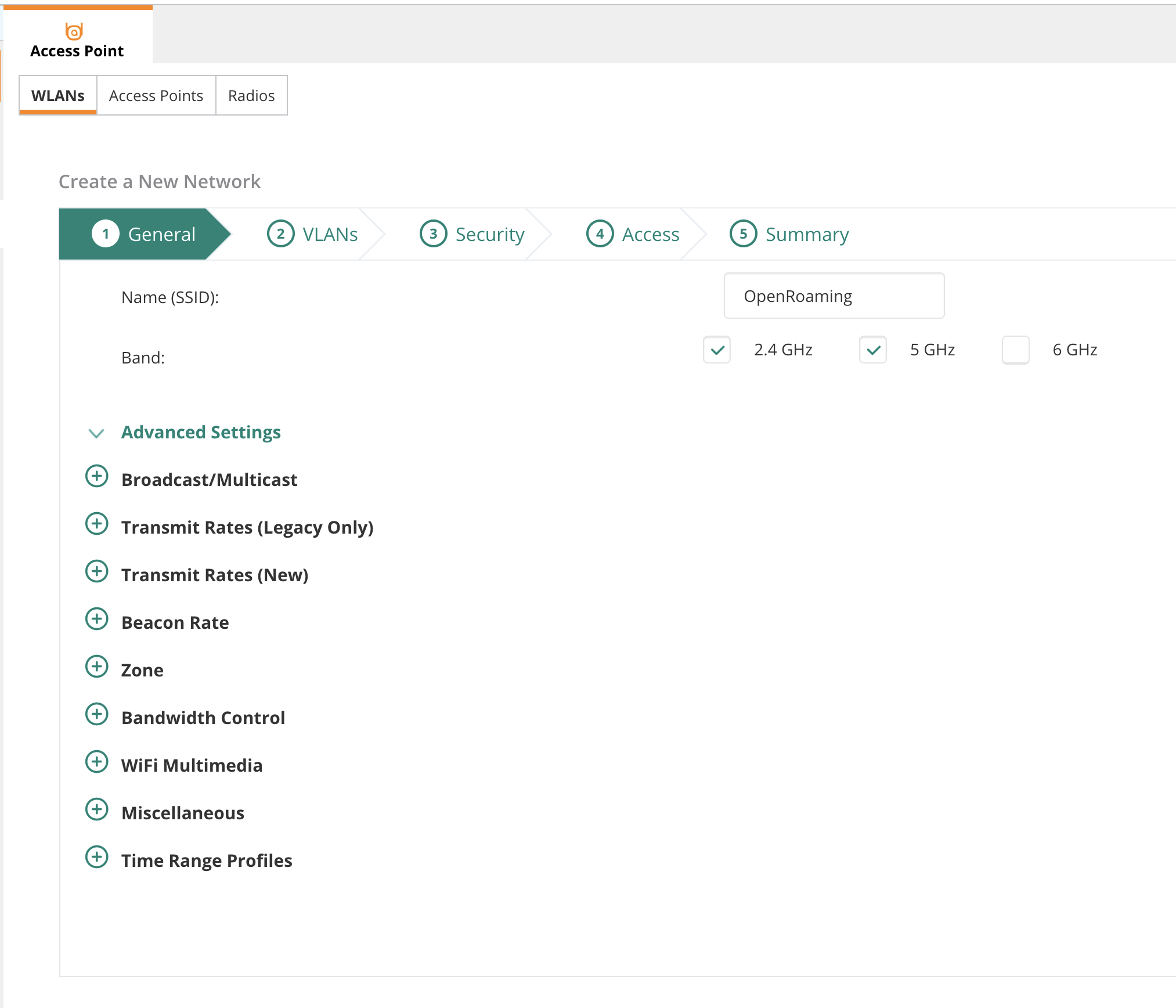 Create new SSID in Aruba Central