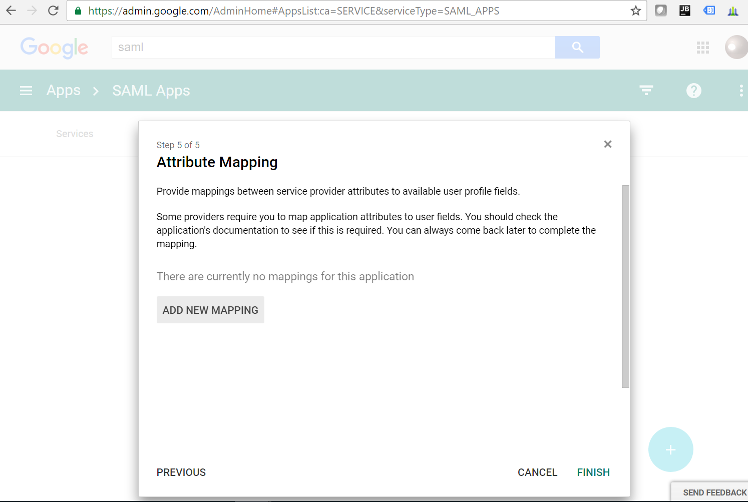 Google SAML Apps - Attribute Mapping configuration