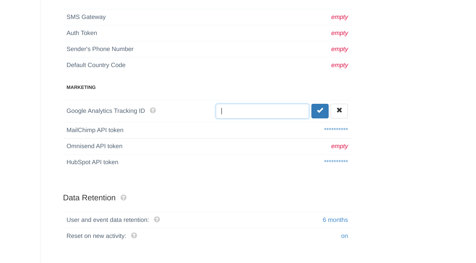 Google Analytics Tracking ID pasted into IronWifi Marketing settings