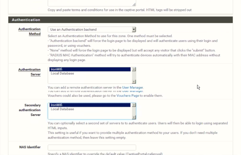 pfSense RADIUS shared secret configuration