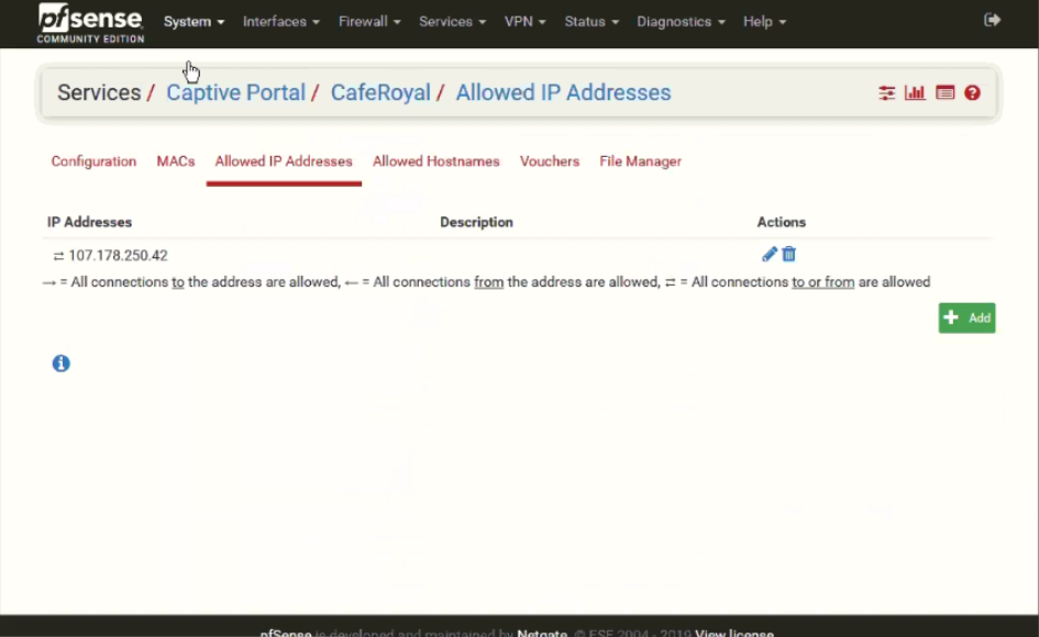 pfSense Captive Portal external URL settings