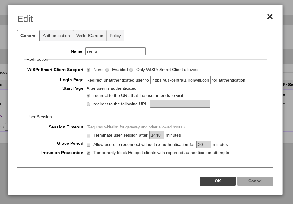 Ruckus SmartZone WLAN creation with Hotspot authentication