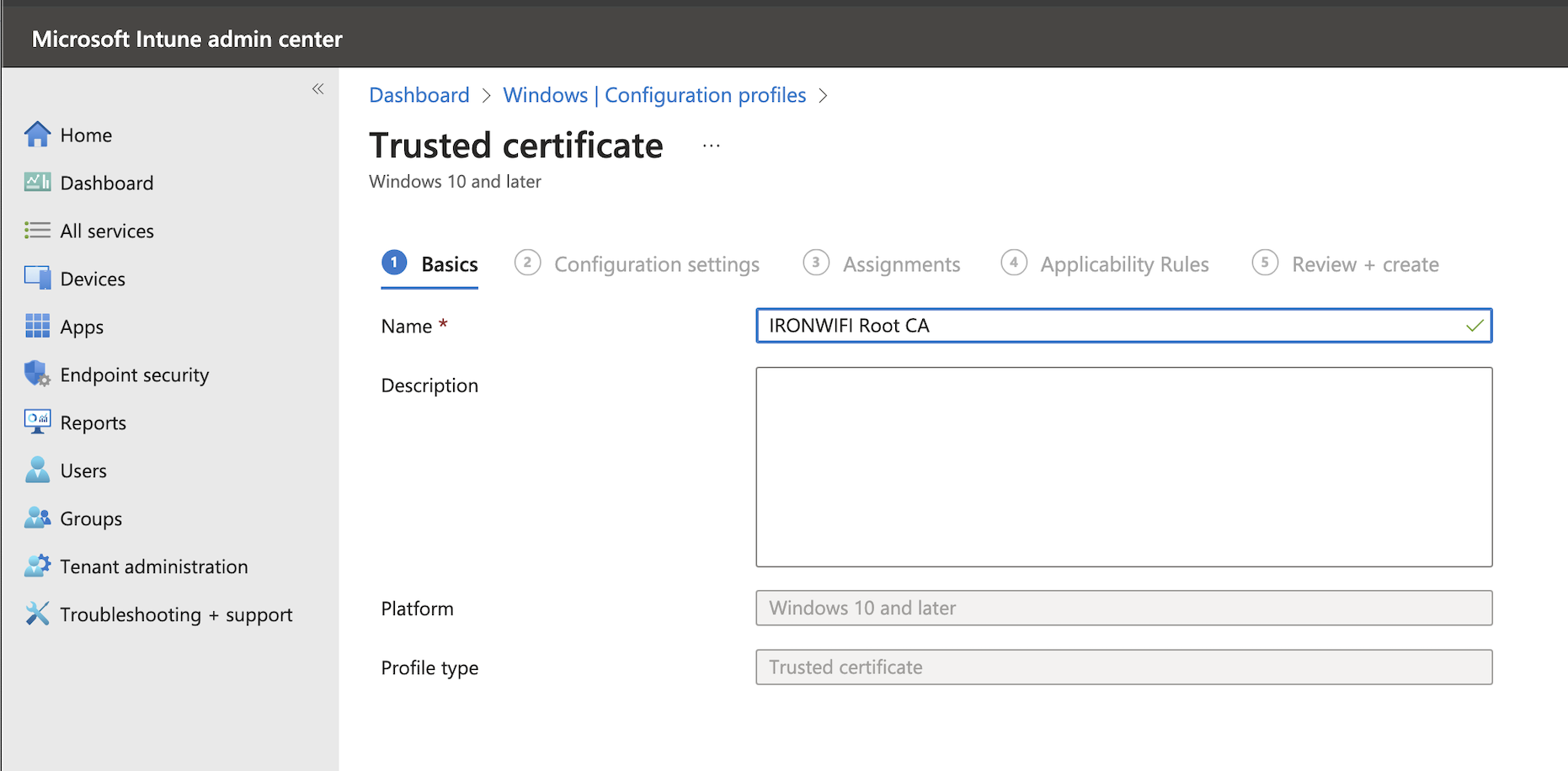 SCEP Issuing CA configuration