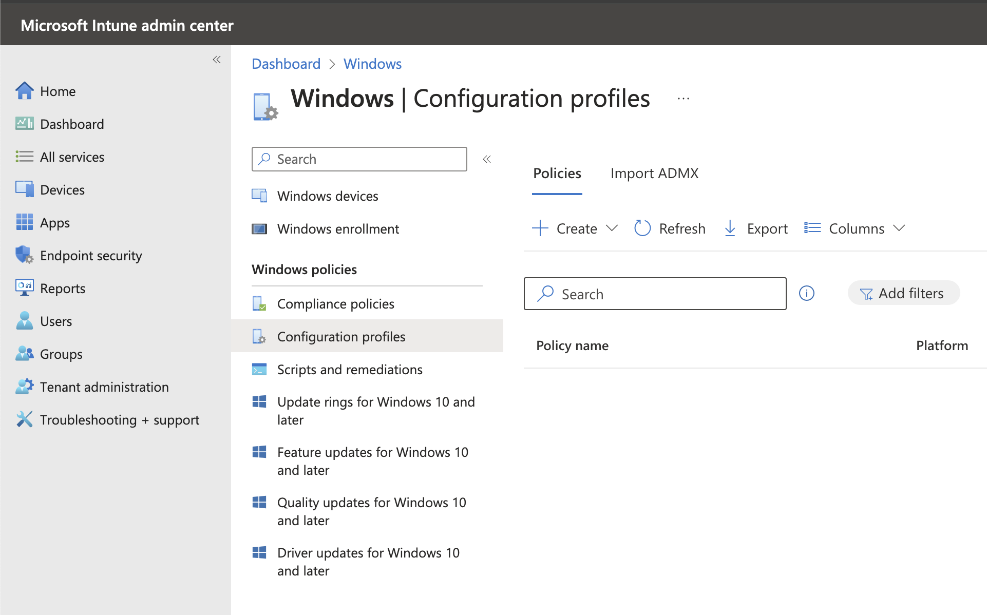 Root CA certificate configuration