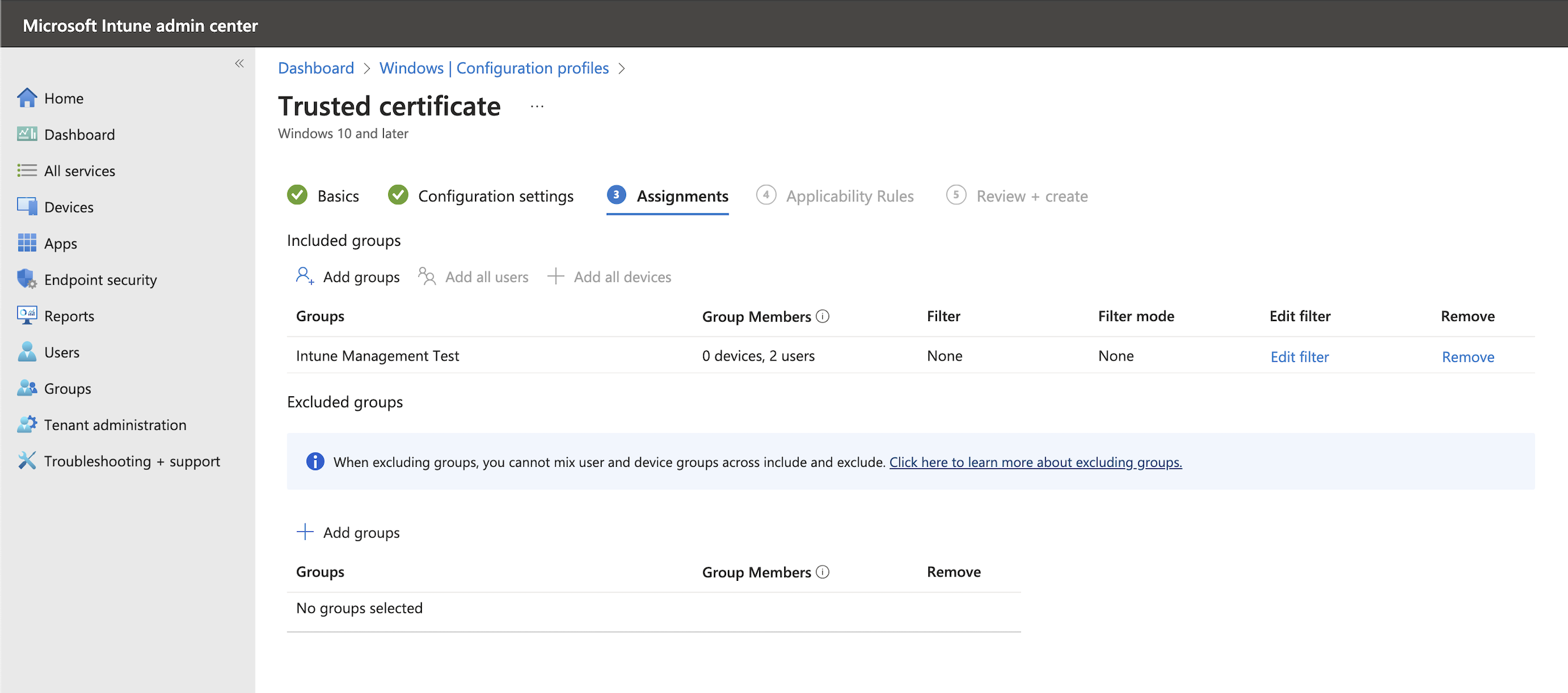 SCEP certificate template