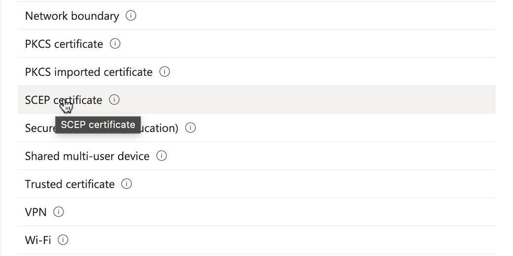 WiFi profile creation
