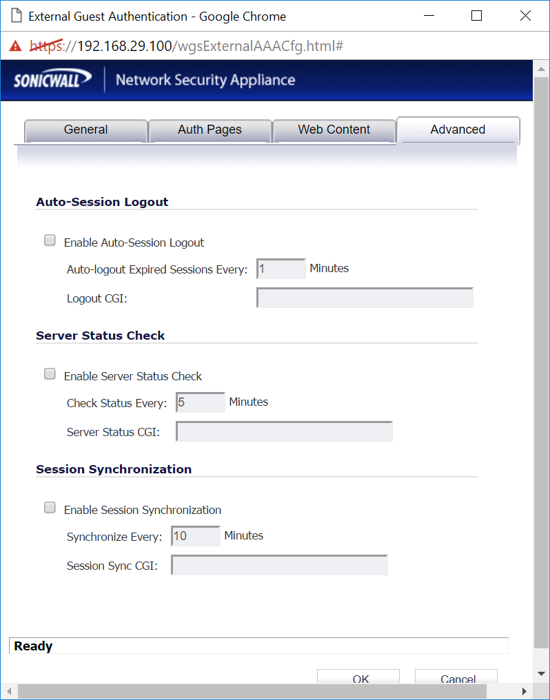 SonicWall WPA2-Enterprise wireless security settings