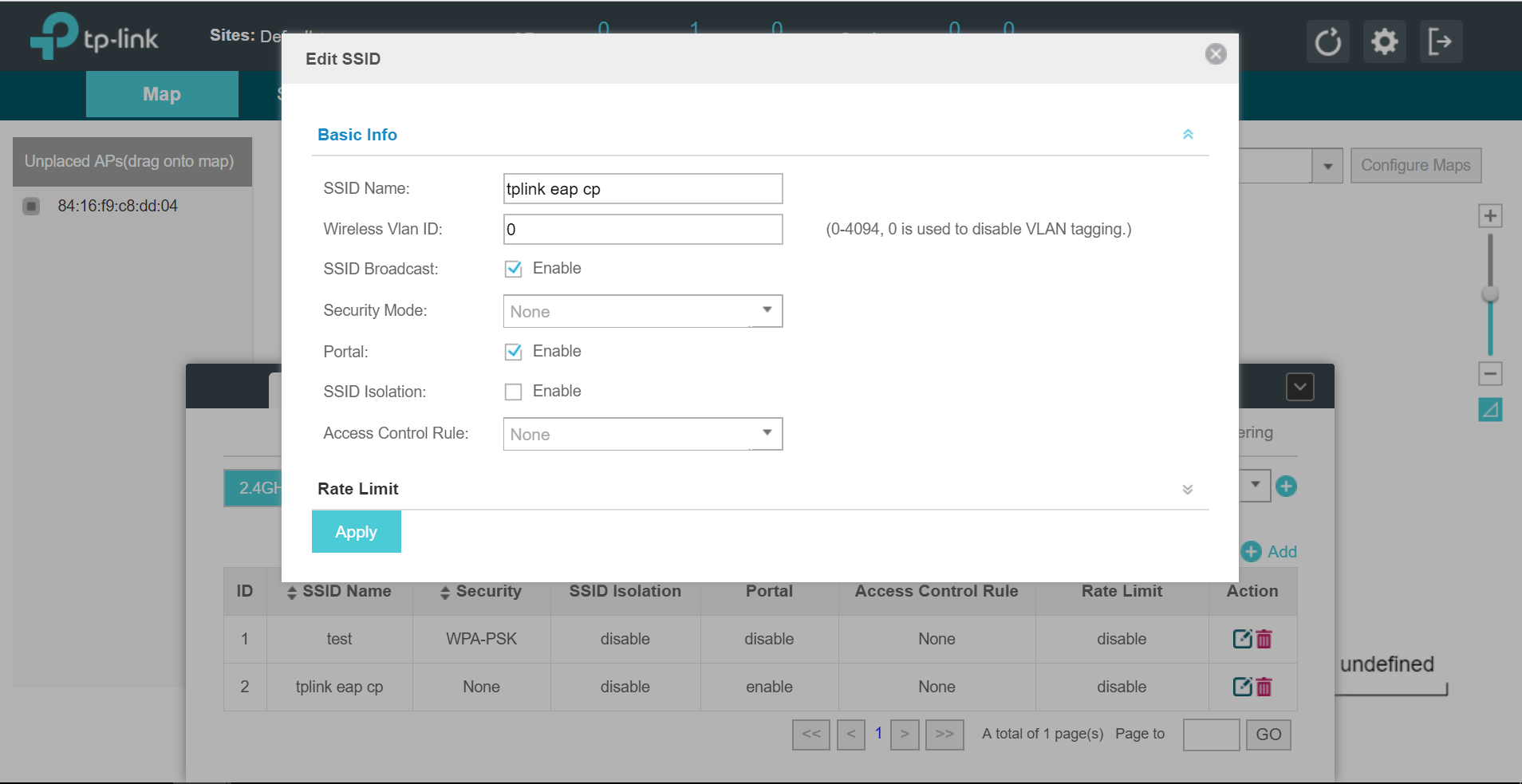 TP-Link EAP external portal server URL settings